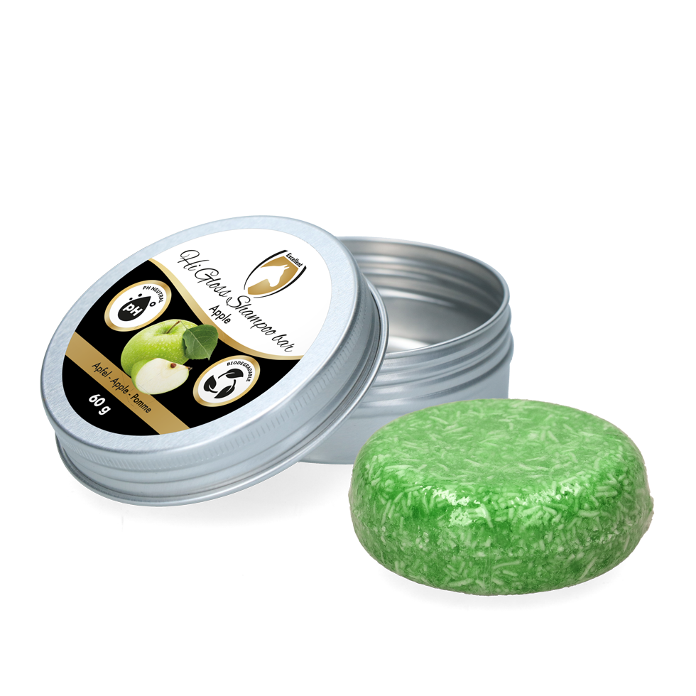 Excellent Horse Hi Gloss Shampoo Bar Apfel 60 g – Hochreinigende Pflege für Glänzendes Fell