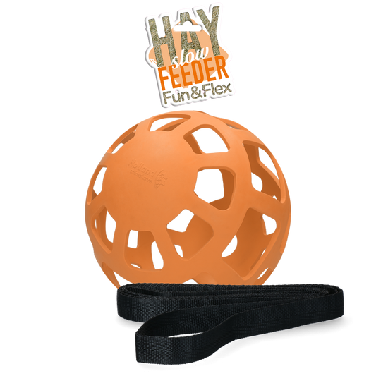 Hay Slow Feeder Fun & Flex Orange – Verlangsamt Fressverhalten für Beschäftigung