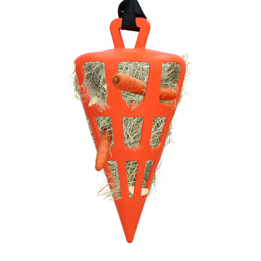 Hay Slow Feeder Fun Und Flex Karotte Orange – Langsame Heufütterung Für Weniger Langeweile