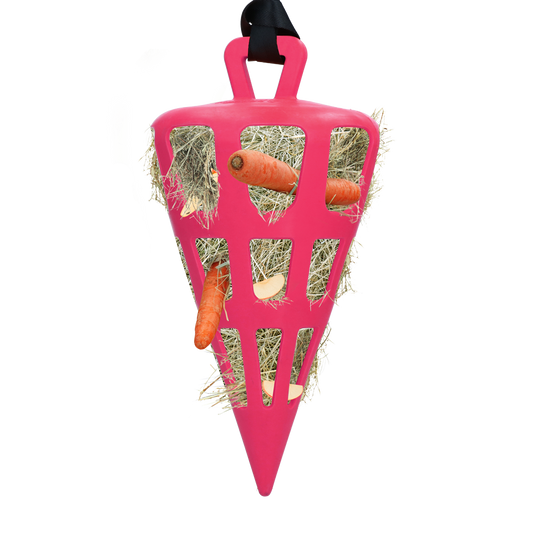 Hay Slow Feeder Fun & Flex Karotte Rosa – Fördert Langsame Fütterung und Verhindert Langeweile