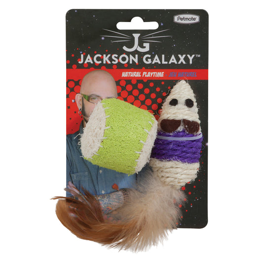 Jackson Galaxy Seilmaus Und Ball 2er-Pack – Natürliches Spielzeug Aus Sisal Und Hanf