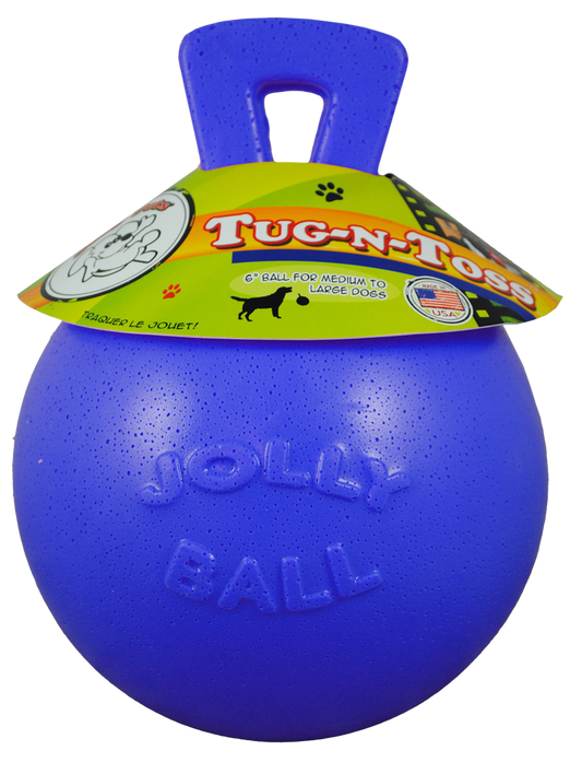 Jolly Tug-n-Toss Blau M – Punkt-resistenter Softball Für Hunde