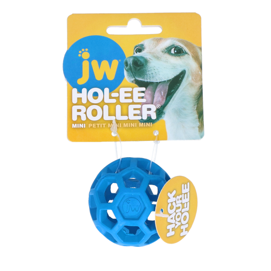 JW Hol-ee Roller Mini Blau – Strapazierfähiger Naturkautschuk für Apportierspiele