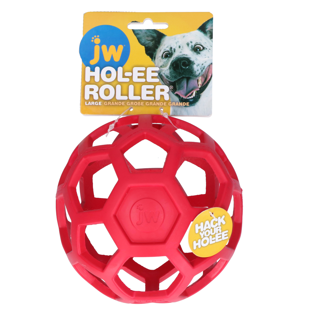 JW Hol-ee Roller Groß Rot – Strapazierfähiger Naturkautschuk für Apportierspiele