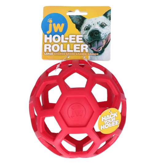 JW Hol-ee Roller Groß Rot – Strapazierfähiger Naturkautschuk für Apportierspiele