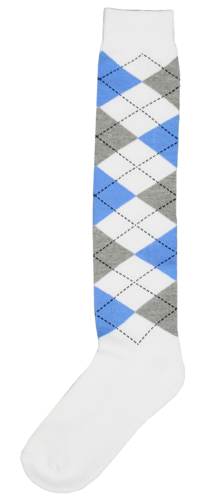 Excellent Kniestrumpf RE Kariert Weiß/Hellblau/Hellgrau 43-46 – Ergonomische Passform für Reiter