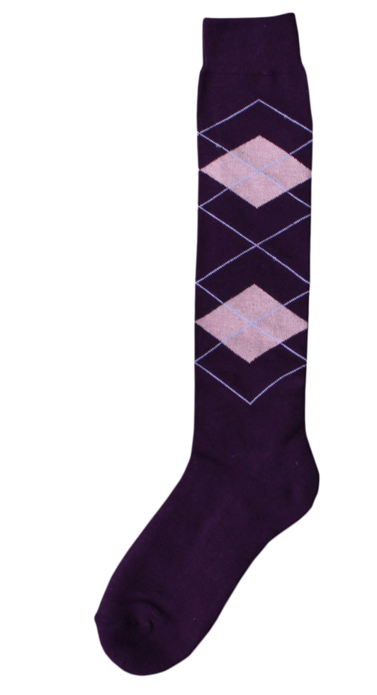 Excellent Kniestrumpf RE Kariert Lila/Rosa 43-46 – Ergonomische Passform für Reiter