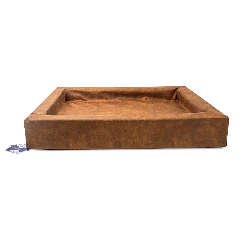 Let's Sleep Comfy Cushion Hundekorb XL Cognac – Erhöhter Rand Für Ultimativen Komfort