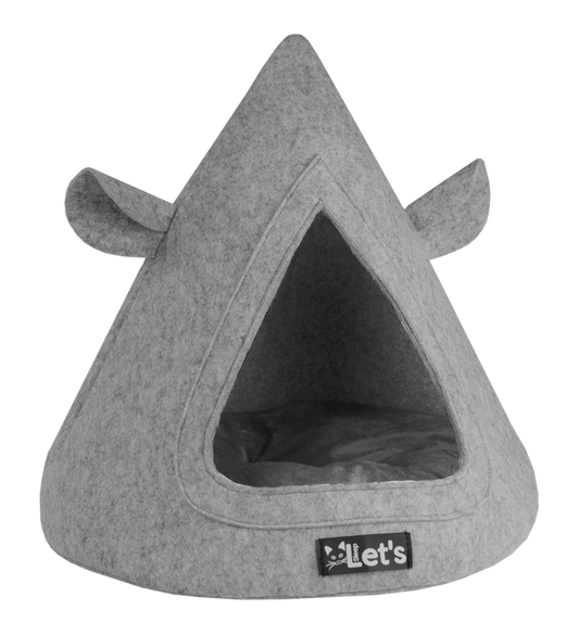Let's Sleep Pet Cave TeePee Grau – Stabiler Schlafplatz Für Ihre Katze