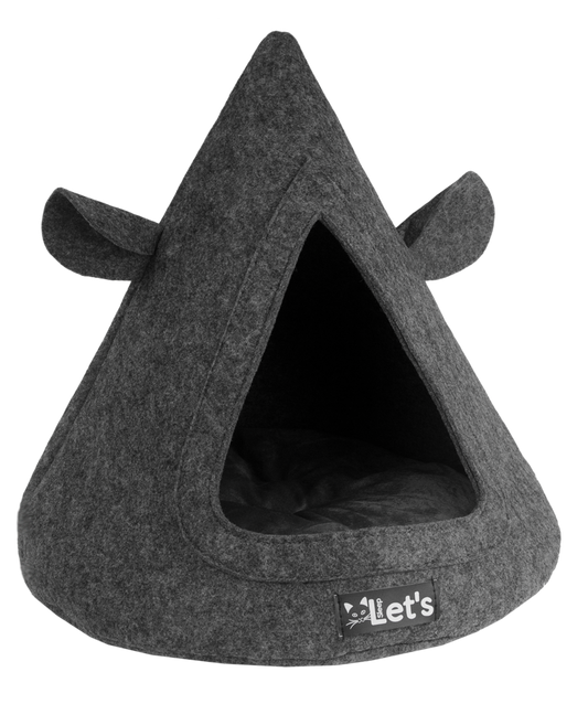 Let's Sleep Pet Cave TeePee Anthrazit – Hochwertiger Schlafplatz für Ihre Katze
