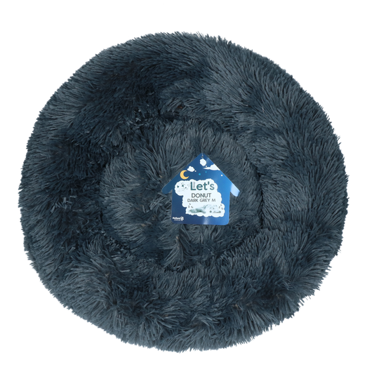 Let's Sleep Donut Dunkelgrau M – Bequemer Schlafplatz für Haustiere