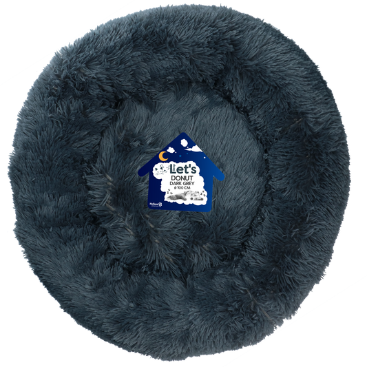 Let's Sleep Donut Dunkelgrau XXL – Fluffiger Schlafplatz Für Hunde Und Katzen