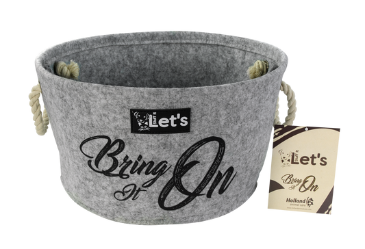 Let's Stuff It Bring It On Grau – Praktischer Hundespielzeugkorb