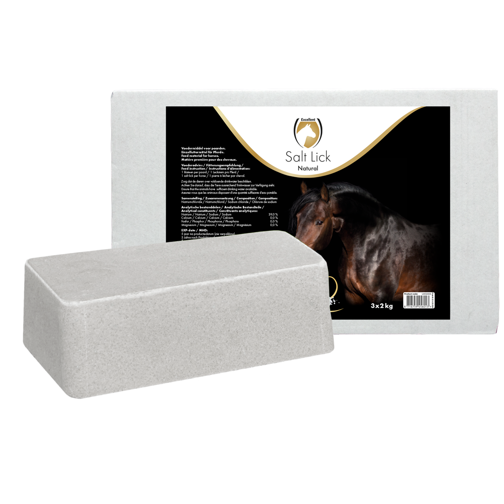 Excellent Salt Lick Naturel – 100 Prozent Reines Steinsalz für Pferde