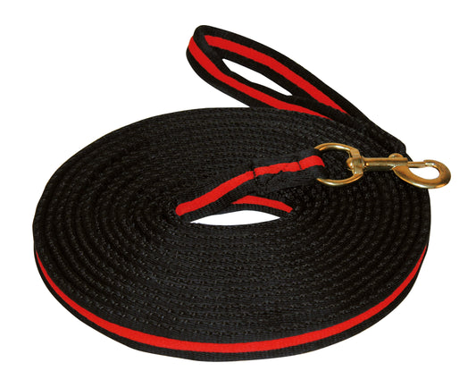 Longierleine Soft Lux Schwarz mit Verschluss – Extra Weicher Griff und Drehkarabiner