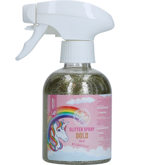 Lucky Horse Unicorn Glitzerspray Gold – Strahlender Glitzereffekt für Pferd und Pony