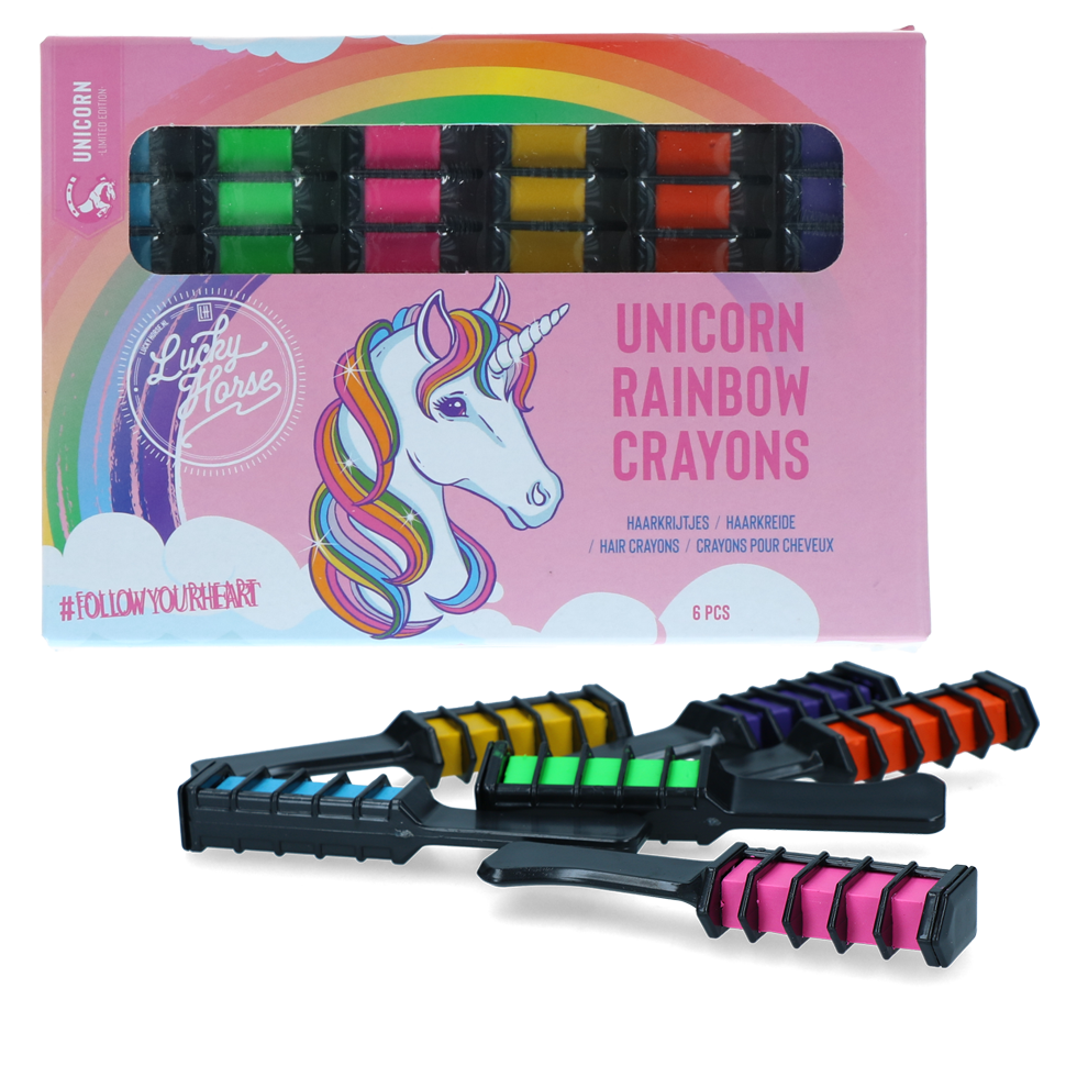 Lucky Horse Unicorn Haarkreide – Bunte Regenbogenfarben für Kreative Pferde