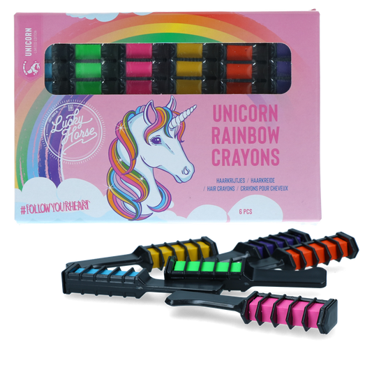 Lucky Horse Unicorn Haarkreide – Bunte Regenbogenfarben für Kreative Pferde