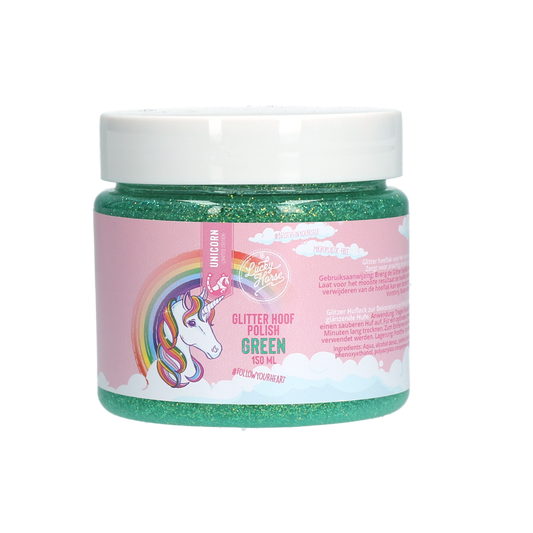 Lucky Horse Glitzer Huflack Grün – Atmungsaktive Formel für Strahlende Hufe