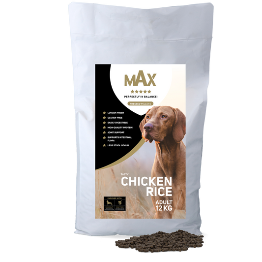 Max Adult Gepresste Pellets Huhn & Reis – Ausgewogene Ernährung Für Erwachsene Hunde