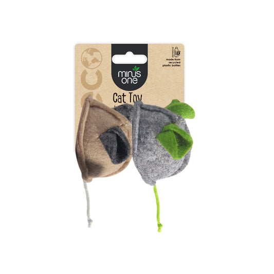 Minus One Filz Katzen-Spielzeug Mäuse 2er-Pack – Umweltfreundlich Mit Katzenminze