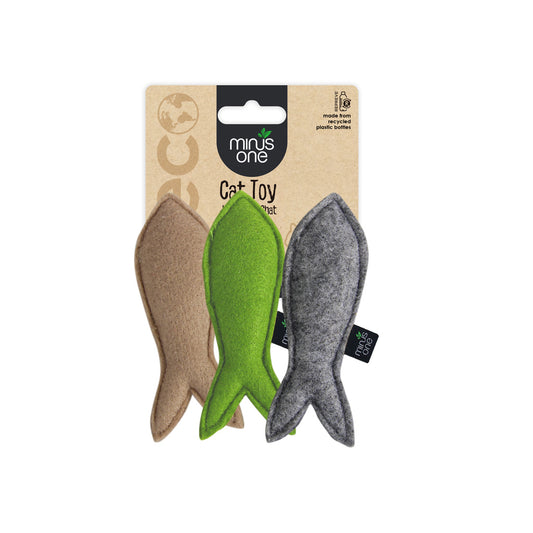 Minus One Filz Katzenspielzeug Fische 3er Set – Langlebig Und Mit Katzenminze Füllung