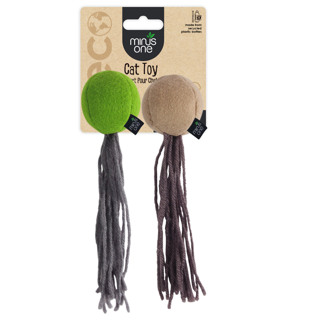 Minus One Filz Katzen Spielzeug Bälle 2er Set – Langlebig Mit Katzenminze Füllung