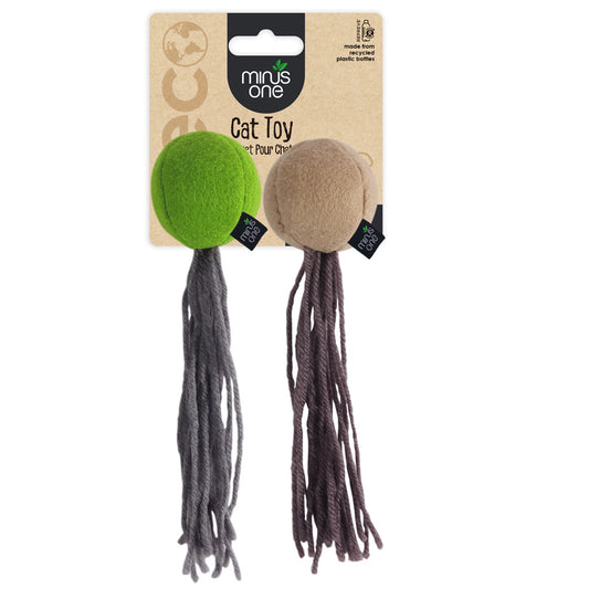 Minus One Filz Katzen Spielzeug Bälle 2er Set – Langlebig Mit Katzenminze Füllung