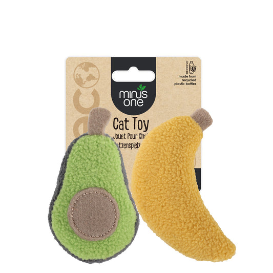 Minus One Fruit Katzenspielzeug Avocado & Banane – Umweltfreundlich Mit Katzenminze