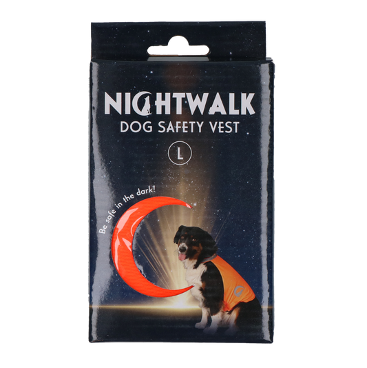 Nightwalk Sicherheitsweste Orange L – Hohe Sichtbarkeit Für Hunde Im Dunkeln