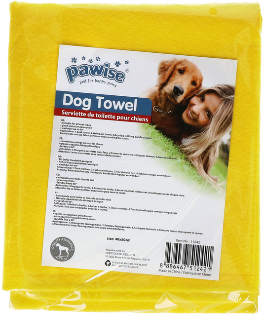 Pawise Hundetuch – Saugfähige Microfaser für Nasses Fell und Pfoten