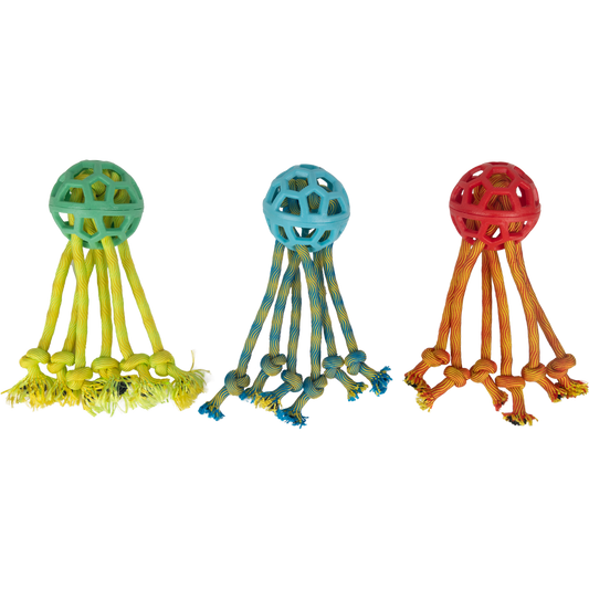 Pawise Play-N-Tug Rope Octopus – Vielseitiges Apportier- und Tauziehspielzeug