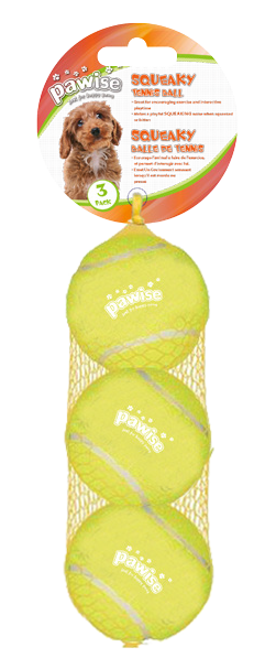 Pawise Quietscher Tennisball 3er Set – Perfekt Für Hunde Spiel und Spaß