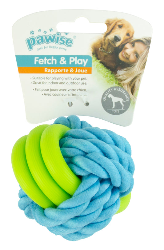 Pawise Fetch und Play Twin Rope Ball – Ideal Für Apportierspiele Mit Ihrem Hund