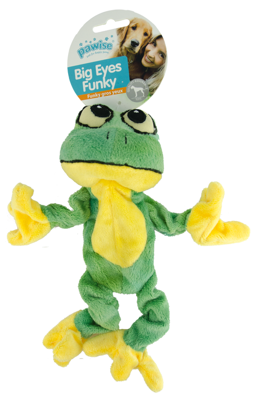 Pawise Big Eyes Funky Frosch S – Unwiderstehlich Weiches Plüschtier Mit Zwei Quietschern