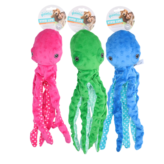 Pawise Multicolor Plüsch Oktopus – Extrem Kuscheliges Hundespielzeug