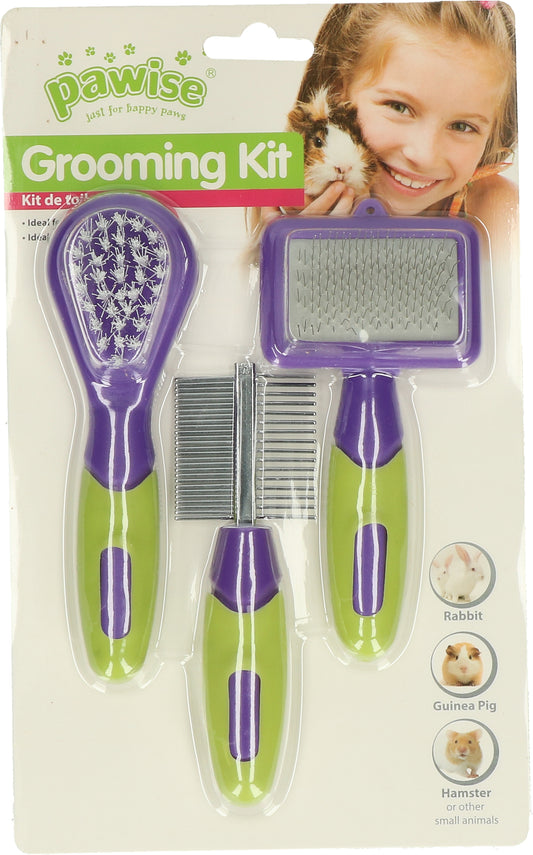 Pawise Grooming Kit Für Nager Und Kaninchen – Drei Bürsten Für Perfekte Fellpflege
