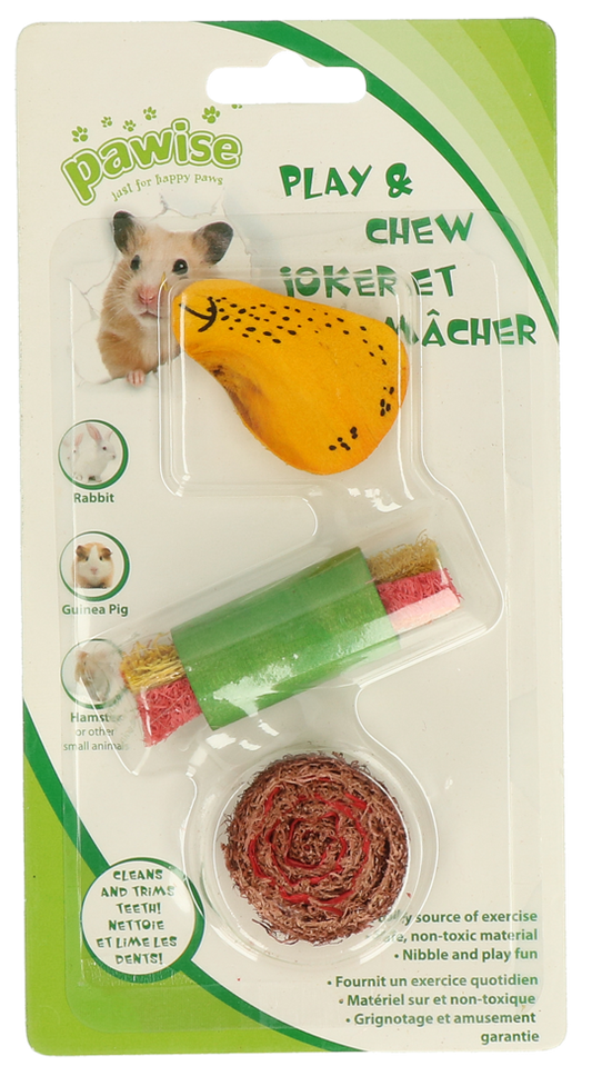 Pawise Holz-Luffa Spielzeug – Ideal Zum Zähnewetzen Für Kleine Nagetiere