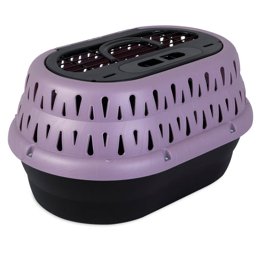 Petmate Top Load Katzenbox Pearl Bubble Grape – Stressfreies Reisen für Ihre Katze