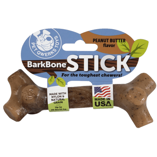 Pet Qwerks BarkBone Stick Erdnussbutter XL – Langanhaltendes Kauerlebnis für Hunde