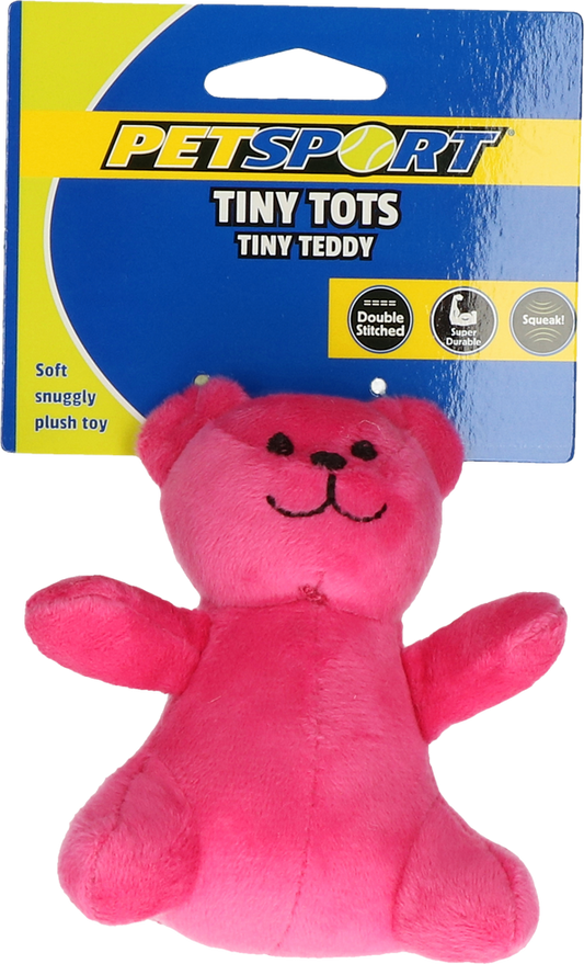 Petsport Tiny Tots Teddy Rosa – Doppelt Genäht Mit Quietscher