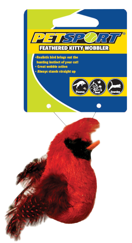 Petsport Feathered Kitty Wobbler Rot – Einzigartiges Aufrichtendes Design