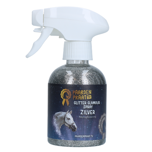 Paardenpraat TV Glitter Glamour Spray Silber – Strahlender Glanz für Pferde