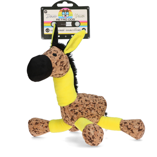 Retrodog Donkey Gelb M – Nostalgisches Weiches Spielzeug mit Quietscher