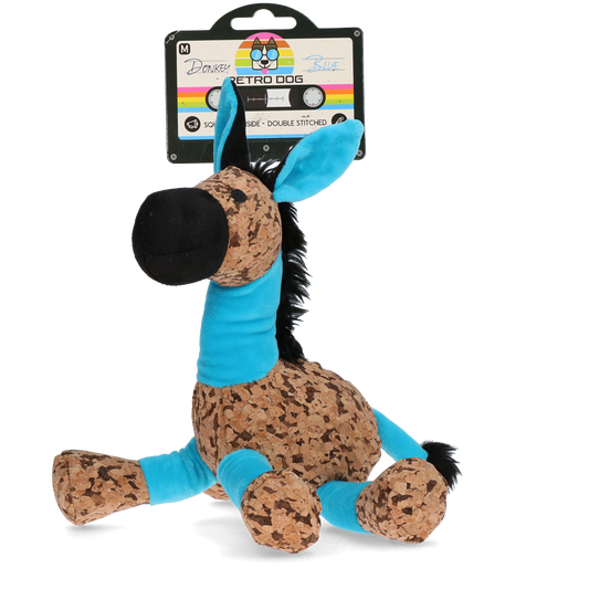 Retrodog Donkey Blau M – Nostalgisches Kuscheltier Mit Quietscher