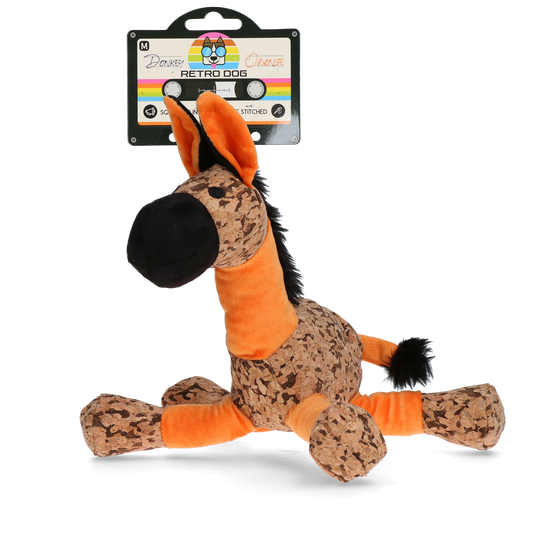 Retrodog Donkey Orange M – Weiches Nostalgie Spielzeug Mit Quietscher