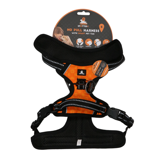 Spotted Pro No Pull Harnass Orange S – Optimale Druckverteilung für Komfort