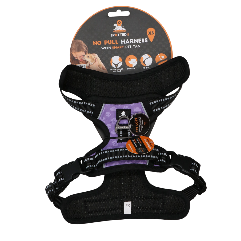 Spotted Pro No Pull Harnes Lila XS – Optimaler Komfort für Hunde