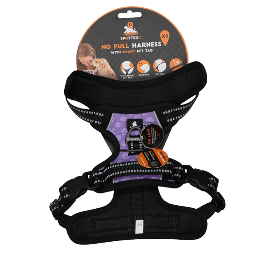 Spotted Pro No Pull Harnes Lila XS – Optimaler Komfort für Hunde
