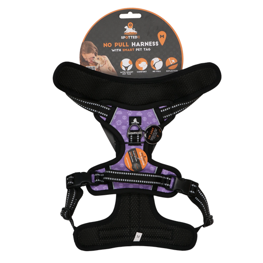 Spotted Pro No Pull Harnisch Lila M – Optimaler Komfort für Ihren Hund